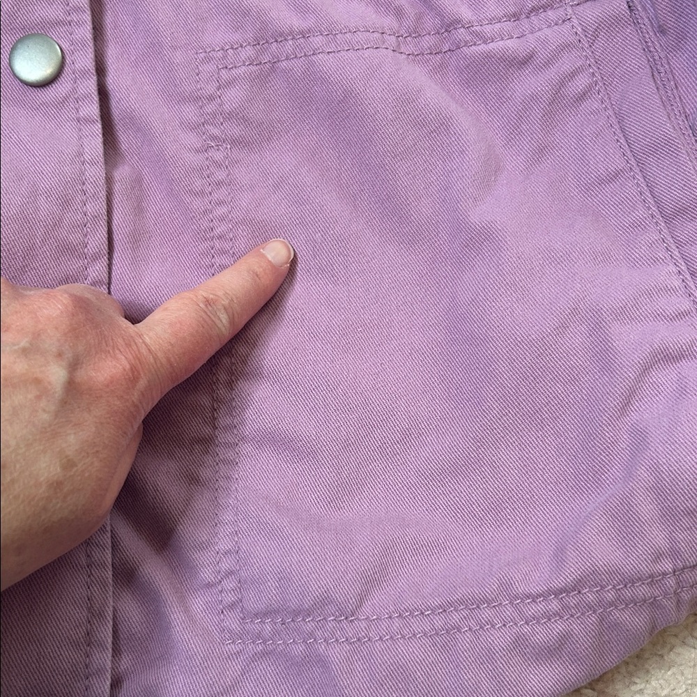 GAP Pastel Lilac Purple Utility Jacket Size XL Spring Easter 100% Cotton - Picture 13 of 15